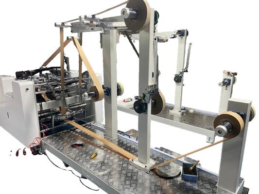 High Speed 888 Automatic Flat Paper Handle Pasting Machine Continuous Running For Paper Handle Line