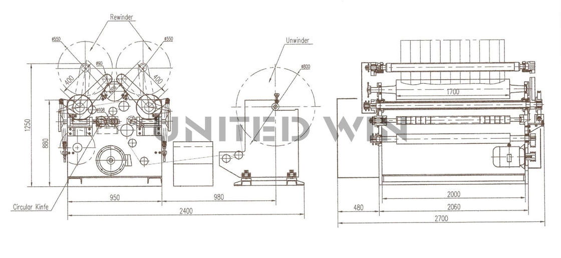 Double Arm Tape Slitting Rewinding Making Machine 120M/Min