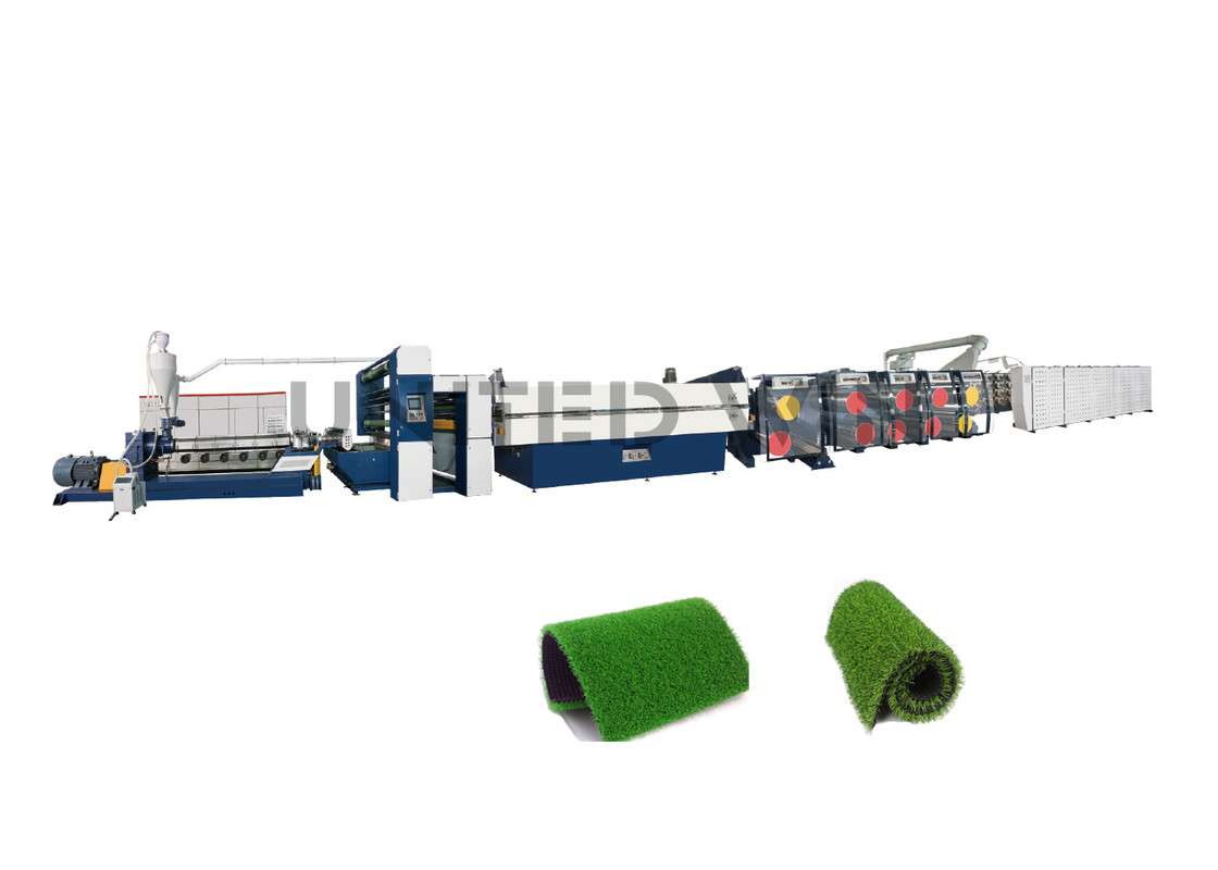Pe Raw Material Decoration Flooring Green Turf Soccer Artificial Grass Carpet Production Line280kg/H