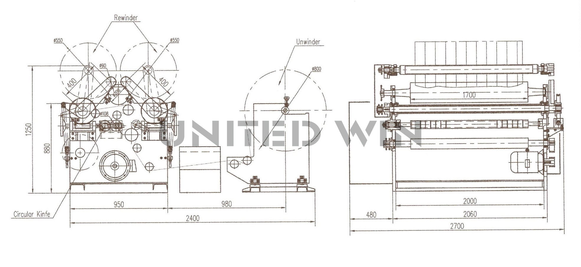 Double Arm Tape Slitting Rewinding Making Machine 120M/Min